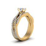 Load image into Gallery viewer, cushion-cut-simple-diamond-twisted-vine-bridal-ring-sets-in-14K-yellow-gold-FD8233CU-NL-YG
