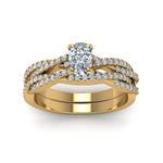 Load image into Gallery viewer, cushion-cut-simple-diamond-twisted-vine-bridal-ring-sets-in-14K-yellow-gold-FD8233CU-NL-YG
