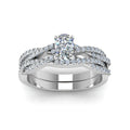 Thumbnail 92 - cushion-cut-simple-diamond-twisted-vine-bridal-ring-sets-in-950-Platinum-FD8233CU-NL-WG