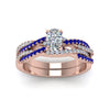 Load image into Gallery viewer, cushion-cut-simple-diamond-twisted-vine-bridal-ring-sets-with-blue-sapphire-in-14K-rose-gold-FD8233CUGSABL-NL-RG