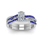 Load image into Gallery viewer, cushion-cut-simple-diamond-twisted-vine-bridal-ring-sets-with-blue-sapphire-in-950-Platinum-FD8233CUGSABL-NL-WG
