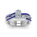 Thumbnail 96 - cushion-cut-simple-diamond-twisted-vine-bridal-ring-sets-with-blue-sapphire-in-950-Platinum-FD8233CUGSABL-NL-WG