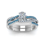 Load image into Gallery viewer, cushion-cut-simple-diamond-twisted-vine-bridal-ring-sets-with-ice-blue-topaz-in-950-Platinum-FD8233CUGICBLTO-NL-WG
