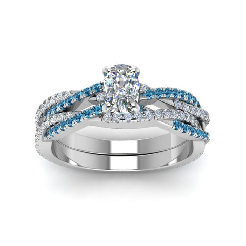 cushion-cut-simple-diamond-twisted-vine-bridal-ring-sets-with-ice-blue-topaz-in-950-Platinum-FD8233CUGICBLTO-NL-WG