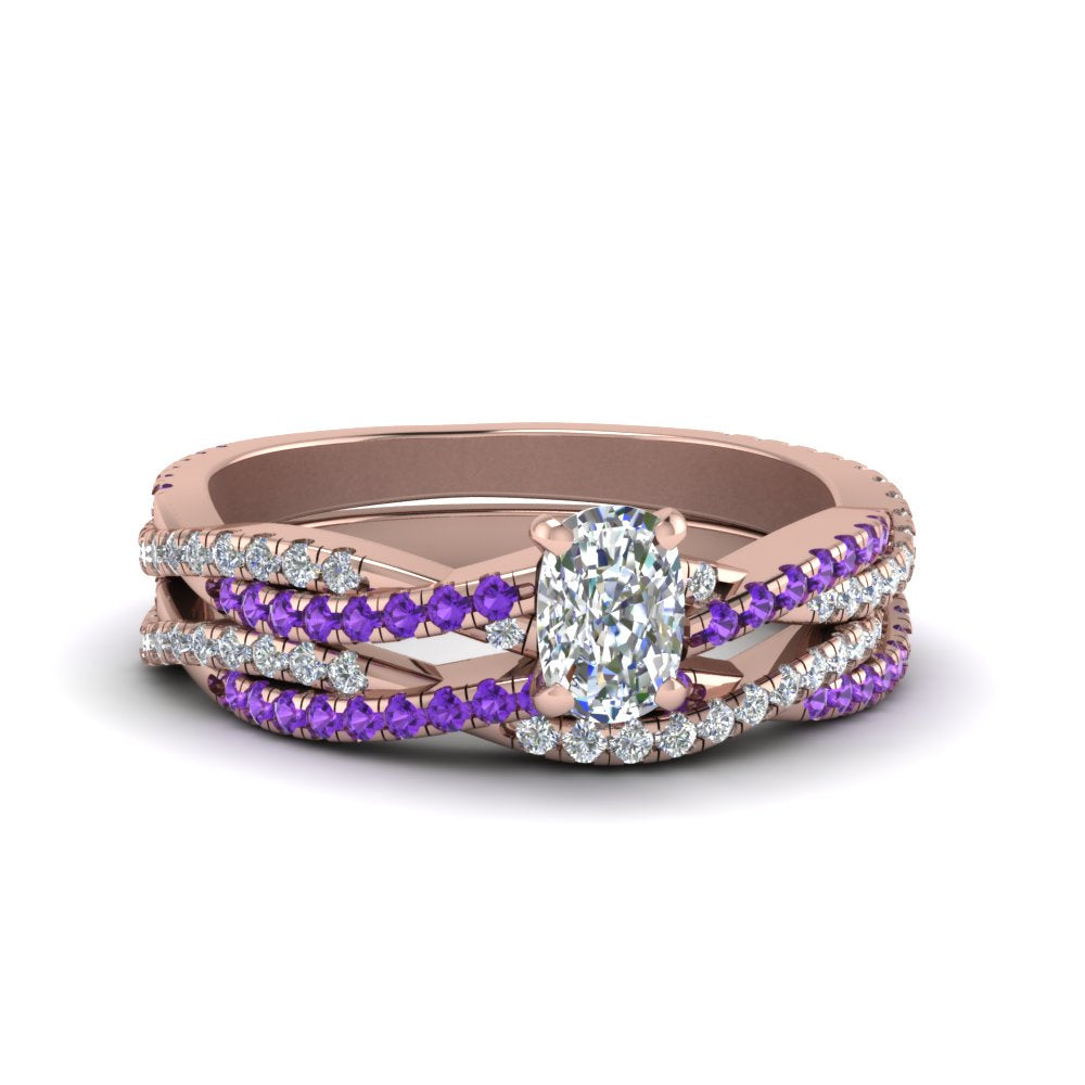 cushion-cut-simple-diamond-twisted-vine-bridal-ring-sets-with-violac-topaz-in-14K-rose-gold-FD8233CUGVITO-NL-RG