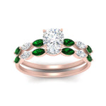 Load image into Gallery viewer, cushion-cut-single-prong-marquise-emerald-engagement-ring-and-band-in-FD9939CUGEMGR-NL-RG
