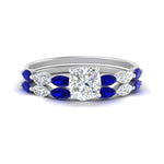 Load image into Gallery viewer, cushion-cut-single-prong-marquise-sapphire-engagement-ring-and-band-in-FD9939CUGSABL-NL-WG
