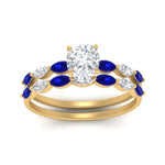 Load image into Gallery viewer, cushion-cut-single-prong-marquise-sapphire-engagement-ring-and-band-in-FD9939CUGSABL-NL-YG
