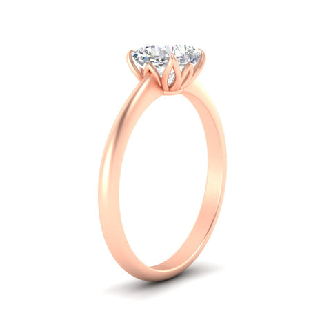Floral Head Cushion Solitaire Cathedral Ring