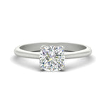 Load image into Gallery viewer, Floral Head Cushion Solitaire Cathedral Ring
