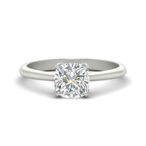 Floral Head Cushion Solitaire Cathedral Ring