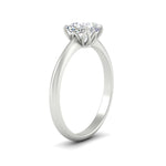 Load image into Gallery viewer, Floral Head Cushion Solitaire Cathedral Ring
