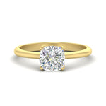 Load image into Gallery viewer, Floral Head Cushion Solitaire Cathedral Ring
