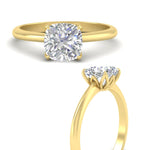 Load image into Gallery viewer, Floral Head Cushion Solitaire Cathedral Ring
