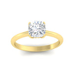 Load image into Gallery viewer, Floral Head Cushion Solitaire Cathedral Ring
