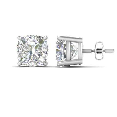 Cushion Diamond Basket Stud Earring
