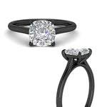 Load image into Gallery viewer, cushion-cut-stunning-solitaire-diamond-ring-in-black-gold-FD11296CURANGLE3-NL-BG