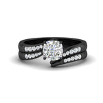 Load image into Gallery viewer, cushion-cut-swirl-channel-diamond-bridal-black-set-in-black-gold-FDENS4028CU-NL-BG.jpg
