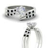 Load image into Gallery viewer, cushion-cut-swirl-channel-diamond-bridal-set-with-black-diamond-in-white-gold-FDENS4028CUGBLACK-NL-WG.jpg