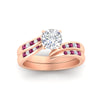 Load image into Gallery viewer, cushion-cut-swirl-channel-diamond-bridal-set-with-pink-sapphire-in-rose-gold-FDENS4028CUGSADRPI-NL-RG.jpg