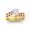 Load image into Gallery viewer, cushion-cut-swirl-channel-diamond-bridal-set-with-pink-sapphire-in-yellow-gold-FDENS4028CUGSADRPI-NL-YG.jpg