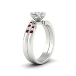 Load image into Gallery viewer, cushion-cut-swirl-channel-diamond-bridal-set-with-ruby-in-white-gold-FDENS4028CUGRUDR-NL-WG.jpg
