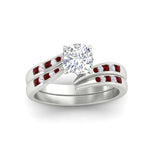 Load image into Gallery viewer, cushion-cut-swirl-channel-diamond-bridal-set-with-ruby-in-white-gold-FDENS4028CUGRUDR-NL-WG.jpg
