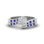 Load image into Gallery viewer, cushion-cut-swirl-channel-diamond-bridal-set-with-sapphire-in-white-gold-FDENS4028CUGSABL-NL-WG.jpg
