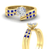Load image into Gallery viewer, cushion-cut-swirl-channel-diamond-bridal-set-with-sapphire-in-yellow-gold-FDENS4028CUGSABL-NL-YG.jpg