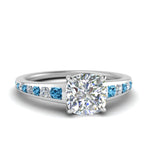 Load image into Gallery viewer, cushion-cut-swirl-engraved-channel-accent-diamond-engagement-ring-with-blue-topaz-in-FD122866CURGICBLTO-NL-WG
