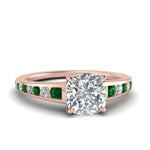 Load image into Gallery viewer, cushion-cut-swirl-engraved-channel-accent-diamond-engagement-ring-with-emerald-in-FD122866CURGEMGR-NL-RG
