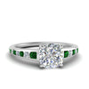 Load image into Gallery viewer, cushion-cut-swirl-engraved-channel-accent-diamond-engagement-ring-with-emerald-in-FD122866CURGEMGR-NL-WG