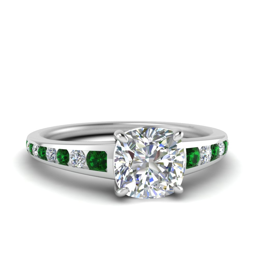 cushion-cut-swirl-engraved-channel-accent-diamond-engagement-ring-with-emerald-in-FD122866CURGEMGR-NL-WG