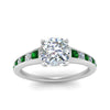 Load image into Gallery viewer, cushion-cut-swirl-engraved-channel-accent-diamond-engagement-ring-with-emerald-in-FD122866CURGEMGR-NL-WG