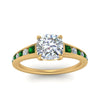 Load image into Gallery viewer, cushion-cut-swirl-engraved-channel-accent-diamond-engagement-ring-with-emerald-in-FD122866CURGEMGR-NL-YG