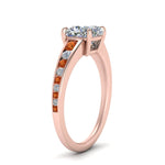 Load image into Gallery viewer, cushion-cut-swirl-engraved-channel-accent-diamond-engagement-ring-with-orange-sapphire-in-FD122866CURGSAOR-NL-RG
