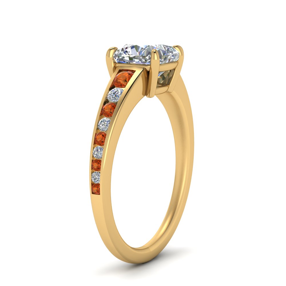 cushion-cut-swirl-engraved-channel-accent-diamond-engagement-ring-with-orange-sapphire-in-FD122866CURGSAOR-NL-YG