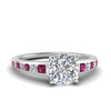 Load image into Gallery viewer, cushion-cut-swirl-engraved-channel-accent-diamond-engagement-ring-with-pink-sapphire-in-FD122866CURGSADRPI-NL-WG
