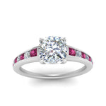 Load image into Gallery viewer, cushion-cut-swirl-engraved-channel-accent-diamond-engagement-ring-with-pink-sapphire-in-FD122866CURGSADRPI-NL-WG
