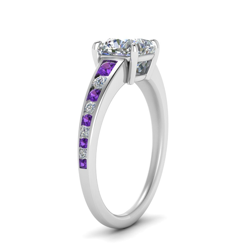cushion-cut-swirl-engraved-channel-accent-diamond-engagement-ring-with-purple-topaz-in-FD122866CURGVITO-NL-WG