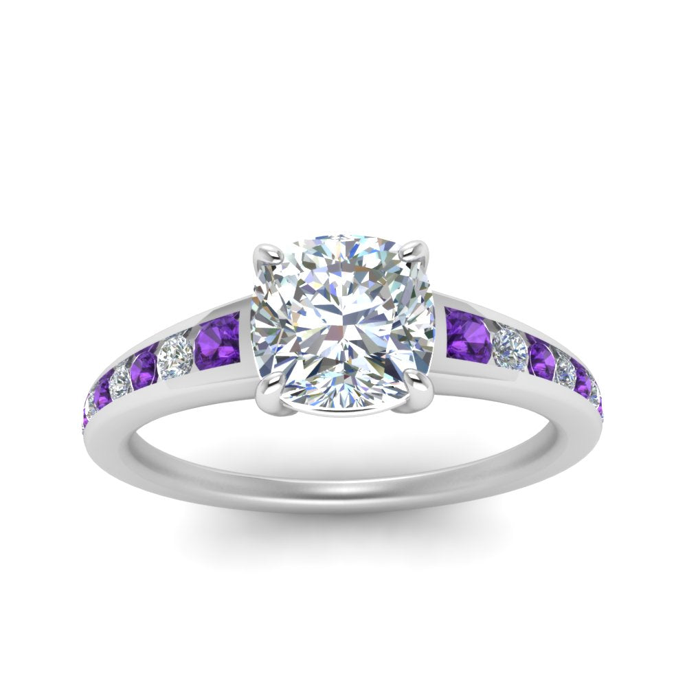 cushion-cut-swirl-engraved-channel-accent-diamond-engagement-ring-with-purple-topaz-in-FD122866CURGVITO-NL-WG
