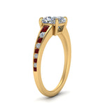 Load image into Gallery viewer, cushion-cut-swirl-engraved-channel-accent-diamond-engagement-ring-with-ruby-in-FD122866CURGRUDR-NL-YG
