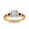 Load image into Gallery viewer, cushion-cut-swirl-engraved-channel-accent-diamond-engagement-ring-with-ruby-in-FD122866CURGRUDR-NL-YG
