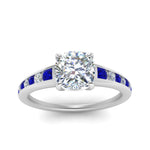 Load image into Gallery viewer, cushion-cut-swirl-engraved-channel-accent-diamond-engagement-ring-with-sapphire-in-FD122866CURGSABL-NL-WG
