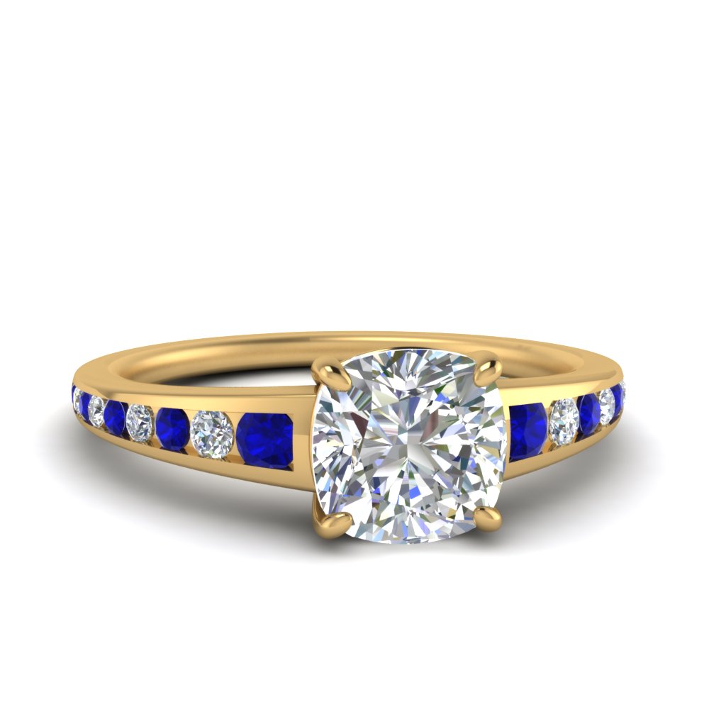 cushion-cut-swirl-engraved-channel-accent-diamond-engagement-ring-with-sapphire-in-FD122866CURGSABL-NL-YG
