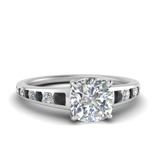 cushion-cut-swirl-engraved-channel-accent-engagement-ring-with-black-diamond-in-FD122866CURGBLACK-NL-WG