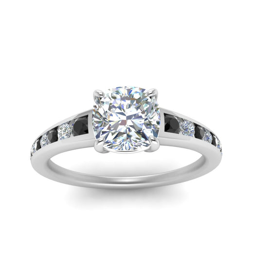 cushion-cut-swirl-engraved-channel-accent-engagement-ring-with-black-diamond-in-FD122866CURGBLACK-NL-WG