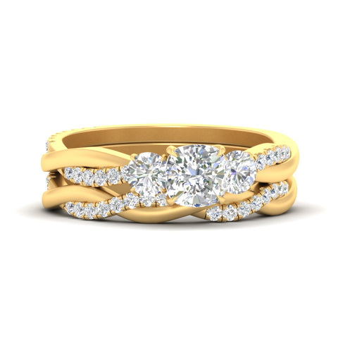cushion-cut-three-stone-twisted-diamond-wedding-band-in-yellow-gold-fdens3301cusleep-nl-yg.jpg