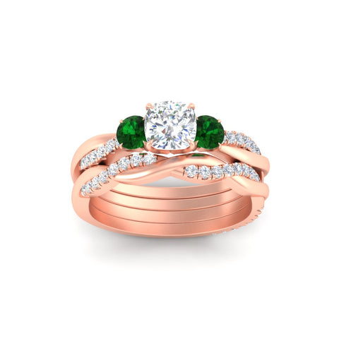 cushion-cut-three-stone-twisted-emerald-wedding-band-in-rose-gold-fdens3301cugemgrangle5-nl-rg.jpg