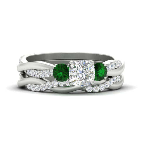 cushion-cut-three-stone-twisted-emerald-wedding-band-in-white-gold-fdens3301cugemgrsleep-nl-wg.jpg